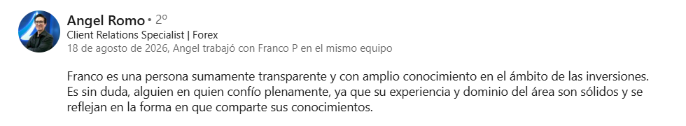 Recomendación de Angel Romo a Franco Salazar Dörr en LinkedIn