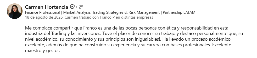 Recomendación de Carmen Hortencia a Franco Salazar Dörr en LinkedIn